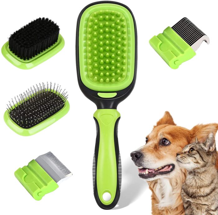 Peanutaoc Durevole e Universale Spazzola massaggiante ad Arco in Morbido PVC per Cani e Gatti 